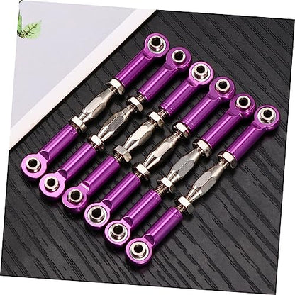 6pcs Aluminum Turnbuckle Rod Linkages for Rc Buggy Turnbuckle Rod Linkage Bolts for Rc Car Upgrade Made of Metal Easy Install - color: Purple