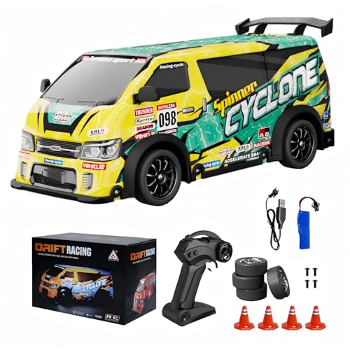 RC Drift Car 1:24 Scale Remote Control Vehicle 25KM/H(Peak) 4WD with Drift, JDM Drift rc Car with LED Lights USB Rechargeable Battery, rc Cars Toys Suitable for Birthday Children's Day - color: Rc Drift Car-org