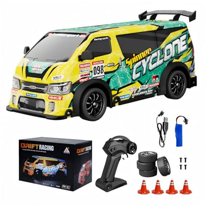 RC Drift Car 1:24 Scale Remote Control Vehicle 25KM/H(Peak) 4WD with Drift, JDM Drift rc Car with LED Lights USB Rechargeable Battery, rc Cars Toys Suitable for Birthday Children's Day - color: Rc Drift Car-org