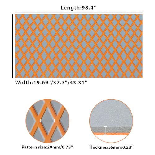 98.4"X43.31" Boat Flooring Self-Adhesive EVA Foam Boat Decking Marine Yacht RV Pool Non-Skid - color: Light grey and orange