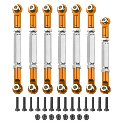 MECCANIXITY Adjustable Turnbuckles Camber Link Linkages Aluminum Alloy RC Car Steering Pull Rod Servo Linkages Tie Rod for 2WD 1/10 RC Car Crawler(Gold) - color: Gold