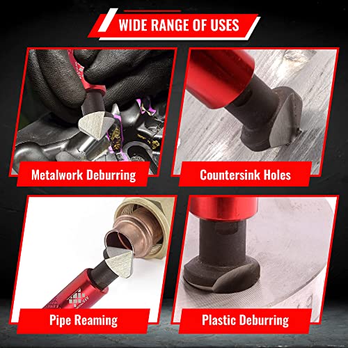 AFA Tooling 90-Degree Countersink Hand Reamer, HRC64 HSS, Knurled Handle | Cleans drilled holes in pipe, metal, wood, copper, PVC, resin and plastic; grip supports exact chamfering and edge control - style: Countersink Reamer