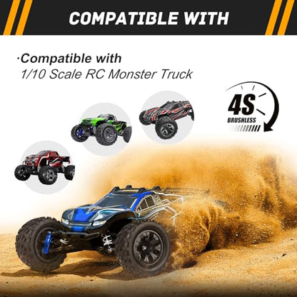 Pre-Glued 2.8 RC Monster Truck Tires and Wheels for 1/10 Arrma Granite Voltage MEGA 2WD 1/10 Granite 4X4 V3 3S BLX Mounted, Set of 4