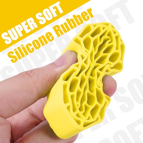 INJORA 1.3 70 * 26mm Cling On Tires and Silicone Rubber Inserts, Yellow - color: Yellow