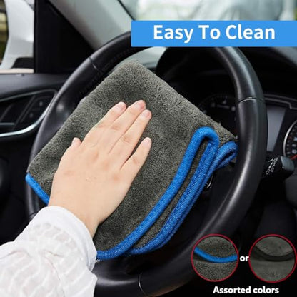 BMLEI Car Wash Brush with Long Handle, Chenille Microfiber Car Wash Kit | 15°Curved, Car Wash Mop with 2 Replacement Head, Extension Pole, Exterior Cleaning Brush Kit for Washing Roof Truck SUV Boat - color: Yellow Mop With Black Washing Cloth