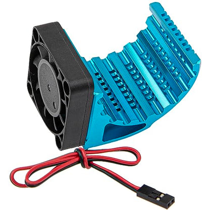 Universal 42mm Aluminum Heat Sink Heatsink with 5V Cooling Fan for 1/8 RC Car 4068 4076 4274 7282 1515 Brushless Engine Motor (Blue) - color: Blue
