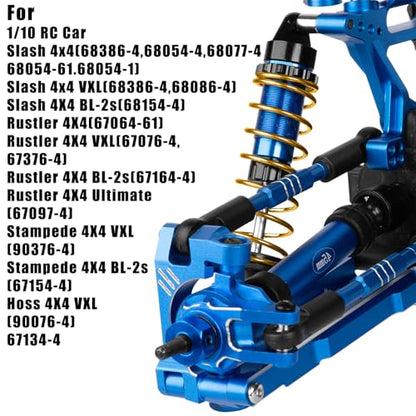 Upgrades Part for 1/10 Slash/Rustler/Stampede/Hoss 4x4 VXL,RC Shock Absorbers&Suspension Arms&Drive Shaft Axles&Steering Knuckle Kit&Shock Tower&Adjustable Links&Steering Block,Navy Blue - color: Navy Blue(parts)