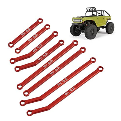 High Clearance RC Front Links Set for AXIAL SCX24 1/24 RC Crawler Car Aluminium Alloy RC Steering Linkage Rod Set (Red) - color: Red