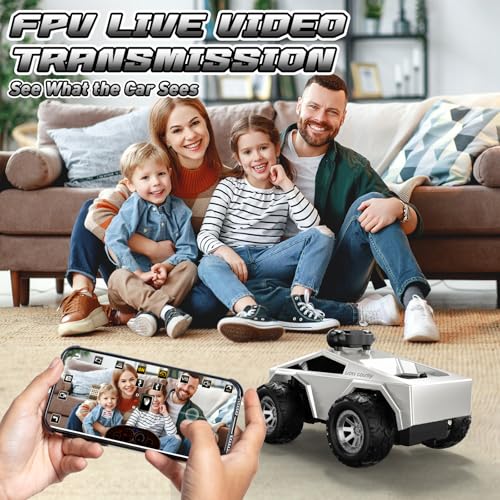 RC Cars with Camera Remote Control Truck with 720P HD FPV Camera, All-Terrain Remote Control Car with Body Light Rechargeable Battery, 1:28 RC Car Vehicle Toy Gifts for Adults Kids Boys Girls