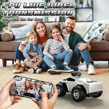RC Cars with Camera Remote Control Truck with 720P HD FPV Camera, All-Terrain Remote Control Car with Body Light Rechargeable Battery, 1:28 RC Car Vehicle Toy Gifts for Adults Kids Boys Girls