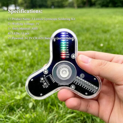 ISolderStore Soldering Practice Kit 3 Leaves Fidget Spinner Soldering Project Electronics Kit LED Flashing Light DIY Electronic Board, STEM Soldering Project for Hobbyists, Engineers, and Students