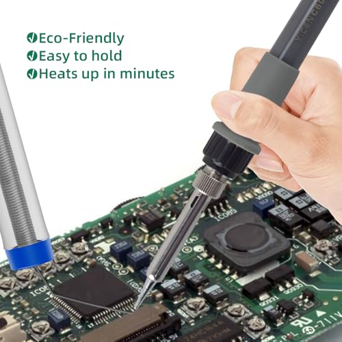Soldering Iron Kit, 60W 110V Adjustable Temperature Soldering Gun Welding Tools, 5pcs Replacement Tips and Solder Wire (Basic)