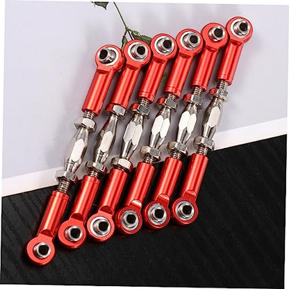 Alasum 6pcs Adjustable Aluminum Rod Linkage Steering Rods for Rc Redcat Hsp Racing Hpi Truck Buggy Upgrade Parts Red Easy to Install