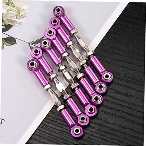 Vaguelly 6pcs Rc Car Rod Linkage Upgrade Kit Aluminum Turnbuckle Rods Easy Installation for Scale Vehicles - color: Purple