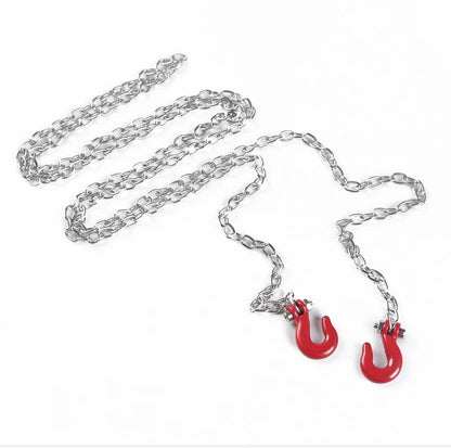 Metal RC Trailer Chain Hook Tow Rope Winch Shackles for 1/10 Crawler Axial SCX10 D90 D110 TRX4 TRX6 Redcat Tamiya RC Decoration Accessories 9 pcs/Set(Red)