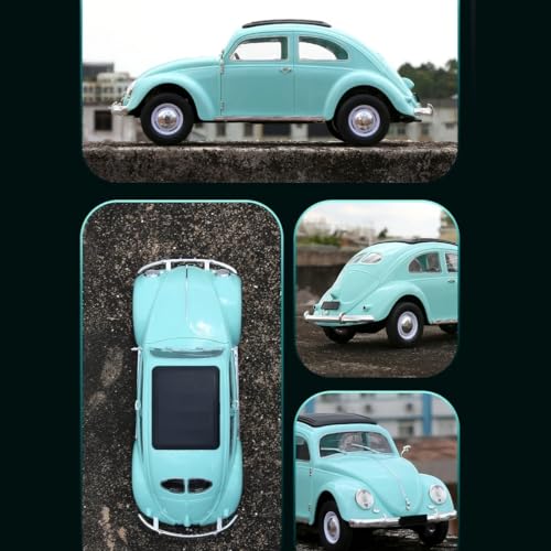 1/16 Scale D62MINI Retro RC Beetle Car, 2.4GHz 4CH Retro Racing Sport Car with High Speed & LED Light, Mini Drift Cars Gift for Adult(Blue/2 Battery)