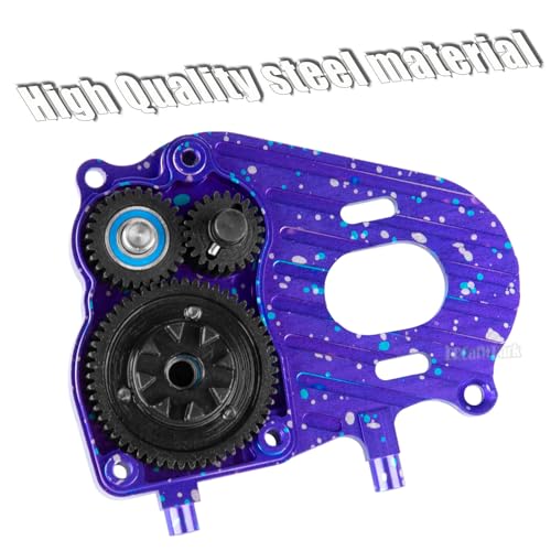Aluminum Gearbox Complete Transmission Case w/Gear Upgrades Part for 1/10 SCX10-AXI03004 Capra 1.9 UTB RC Crawler Car,Colorful-(Purple-Blue) - color: Colorful (Purpleblue Tone) - (Gearbox)