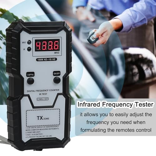 Remote Key Frequency Tester, 100MHZ to 1GHZ Infrared Remote Control Meter, Portable Key Fob Digital Counter for Access Control