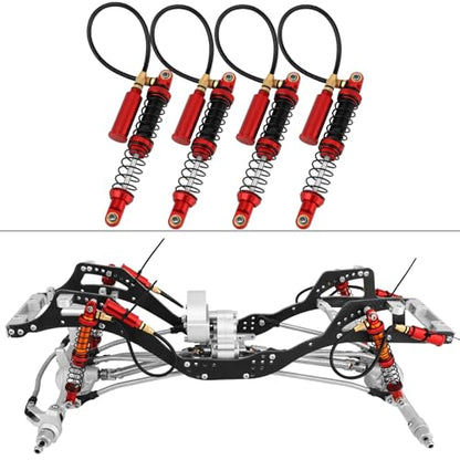 100mm Desert Lizard Piggyback Adjustable RC Shock Absorber Damper for 1/10 RC Crawler Axial SCX10 90046 AXI231017 D90 TRX4 TRX6 Metal Upgrade (red) - color: red