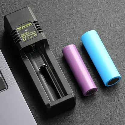 Smart LCD USB Charger, Compatible with 18650 4.2V Rechargeable Lithium Batteries, Supports 1/2/4 Slots, and Compatible with 1.3V NiMH AA/AAA Batteries，Rechargeable Lithium aa Batteries - color: 1 Slots