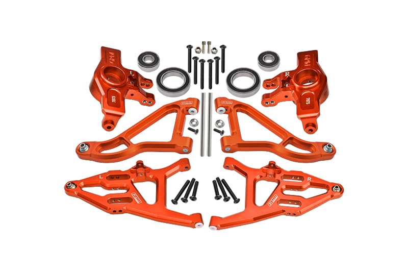 GPM 7075 Alloy Front Knuckle Arms for TRAXXAS 1/7 Unlimited Desert Racer -85076-4 - color: Orange