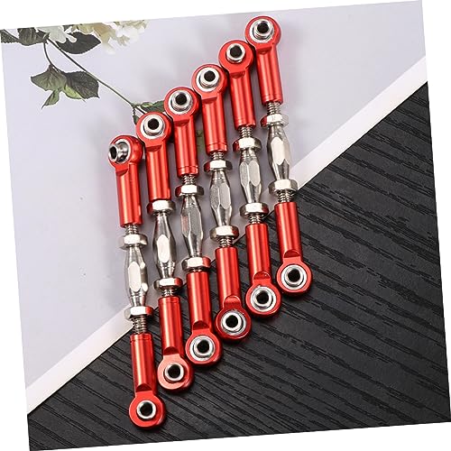 6pcs Aluminum Turnbuckle Rod Linkage for Rc Car Steering Tie Rods Machined Easy Install Epxhsp Racing Hpi Truck Buggy Upgrade Parts - color: Red