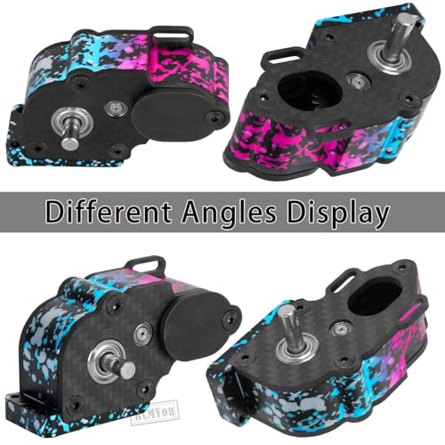 Aluminum LCG Transmission Gearboxes Upgrades Part for SCX10 SCX10 II 90046 90047,RC Crawler Car Alloy Transmission Gearbox Hop Ups,Colorful - color: Colorful - Scx10