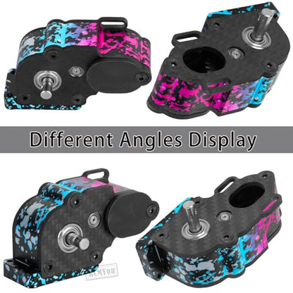 Aluminum LCG Transmission Gearboxes Upgrades Part for SCX10 SCX10 II 90046 90047,RC Crawler Car Alloy Transmission Gearbox Hop Ups,Colorful - color: Colorful - Scx10