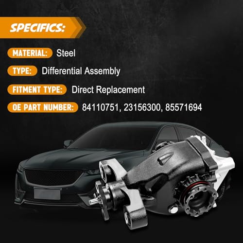 Rear Differential Assembly, Fit for Cadillac CTS 2014-2019 Models,with 2.0L Turbocharged L4 or 3.6L V6 Naturally Aspirated Engine, 3.27 Ratio AWD, Differential Axle Carrier, OE 84110751, 23156 - size: OE: 84110751, 23156