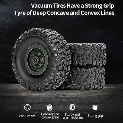 GoolRC RC Military Truck, 1:16 Scale Remote Control Car, 6WD RC Army Car, All Terrain Off-Road RC Truck, 2.4GHz Electric Military Transporter Vehicle with Headlights for Adults