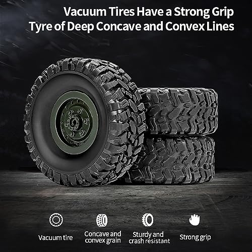 GoolRC RC Military Truck, 1:16 Scale Remote Control Car, 6WD RC Army Car, All Terrain Off-Road RC Truck, 2.4GHz Electric Military Transporter Vehicle with Headlights for Adults