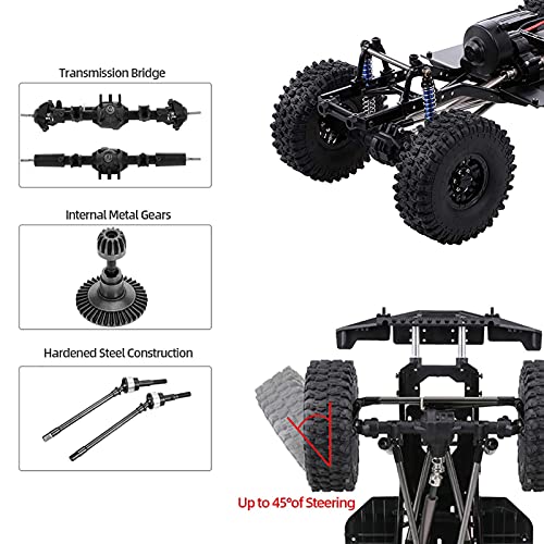 313mm Wheelbase Chassis Frame w/Tries for 1/10 AXIAL SCX10 II 90046 90047 RC Crawler Climbing Car DIY - size: with Tires