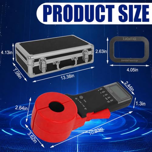 Podoy ETCR2100A+ Ground Resistance Meter Earth Tester Clamp Digital 200Ω | Non-Contact Clamp-On Design Tests Ground Loops Without Disconnecting Ground Wires; Φ32 mm Jaw, 0.001Ω Resolution; No Battery
