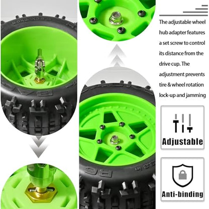 Aluminum 12mm Hex Wheel Hub 4Pcs w/Axle Pin M4 Flange Lock Nut Standard M3 M4 Nut 6mm Thickness Wheel Drive Adapter for 1/10 Traxxas HSP Redcat Rc4wd Tamiya Axial SCX10 WLtoy RC Car(25Pcs) - color: Gold, size: 6.0
