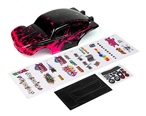 SummitLink Custom Body Muddy Hot Pink Over Black Compatible for 1/10 Scale RC Car (Truck not Included) STB-HP-02