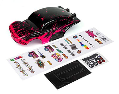 SummitLink Custom Body Muddy Hot Pink Over Black Compatible for 1/10 Scale RC Car (Truck not Included) STB-HP-02