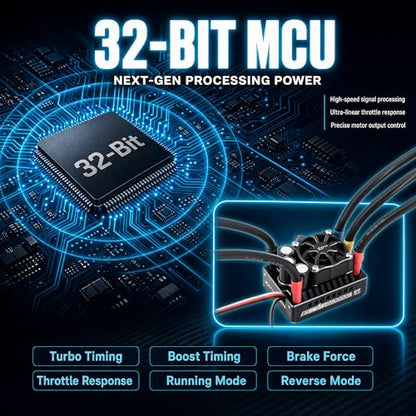 ZTW Beast PRO G2 220A ESC for 1/8 RC Car 1000A Peak 32-Bit Brushless Speed Controller Sensored Sensorless 2-4S 6V/7.4V 8A BEC for Buggy Truggy Off-Road On-Road Racing