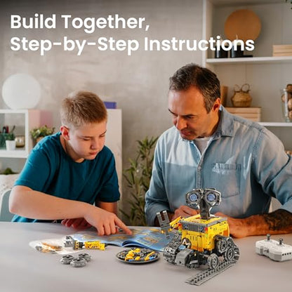 Sillbird Robot Building Kit with APP & Remote Control Gifts for Boys 8-13 | STEM Coding Robotic Toys, Educational Birthday Presents for Kids, App-Controlled, Buildable 6in1 Models, 631 Pieces - color: 1-yellow
