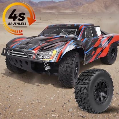 HobbyPark Pre-Glued RC Tires and Wheels 12mm Hex for 1/10 Scale RC Short Course Truck Traxxas Slash 4x4 2WD BL-2S, Redcat Blackout XTE SC TR10, Losi 22S SCT, 4PCS (Style B) - style: Style B