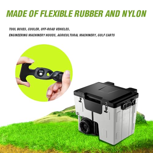 Cooler Latches Rubber Latches Replacement for Cooler,Boat,Golf Cart,Tool Box,Off-Road Vehicles,Farm Machinery, Flexible T-Handle Draw Latches(8 Pack) - color: Black