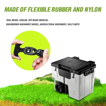 Cooler Latches Rubber Latches Replacement for Cooler,Boat,Golf Cart,Tool Box,Off-Road Vehicles,Farm Machinery, Flexible T-Handle Draw Latches(8 Pack) - color: Black