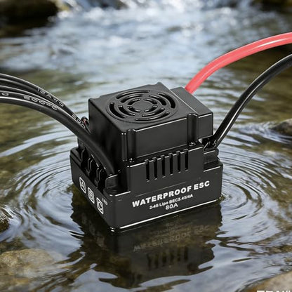 Readytosky RC 80A Brushless ESC 2-4S Waterproof Electric Speed Controller | For 1/8 RC Car Truck