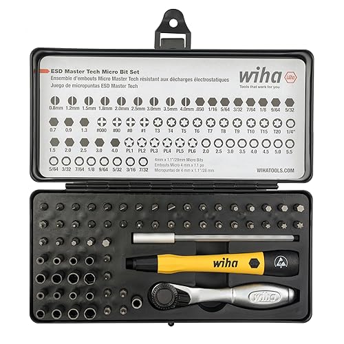 Wiha 75965 65 Piece System 4 ESD Safe Ratchet and MicroBits Set | Master Technician