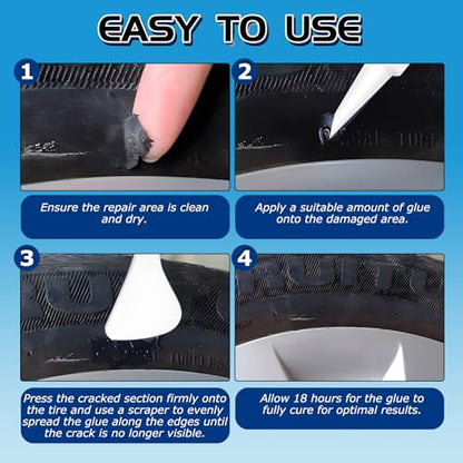 Vigorder Rubber Cement Glue for Car & Motorcycle Sidewall Fix, Strong Bonding & Waterproof (Black)