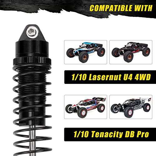 RCAWD Shock Absorber Damper for LOSI 1/10 Lasernut U4, Tenacity DB Pro, TENACITY TT Pro 4WD SCT Upgrades, RC Shocks Front Rear 90mm 100mm, Parts for #LOS233011, LOS03028, LOS03027, LOS03019 Black - color: Black