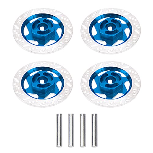 4Pack ShareGoo Metal 12mm Hex Hub Wheel Rim Tires Brake Disc Compatible with Traxxas Tamiya HSP HPI Redcat Racing 1/10 On-Road RC Car (Dark Blue) - color: Dark Blue