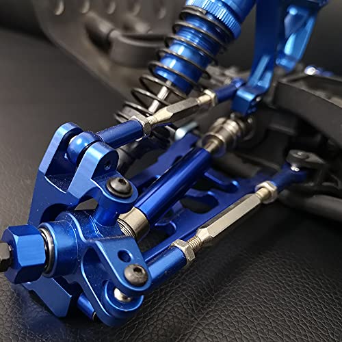 Turnbuckles Tie Rods 3644 Adjustable Alum Alloy #45 Steel for RC 1/10 Slash Rustler Stampede Upgrade Parts (Dark Blue)