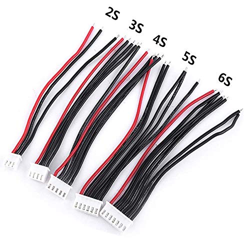 10pcs 5.9inch JST-XH Connector Plug 2S-6S 2S 3S 4S 5S 6S Lipo Balance Charger Silicone Wire Balance Lead Extension Cable for RC Battery (2pcs Each)
