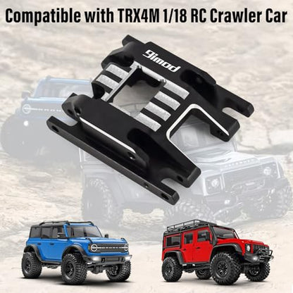 Aluminum Skid Plate Transmission Mount CNC Upgrade for TRX4M 1/18 RC Crawler - color: Black