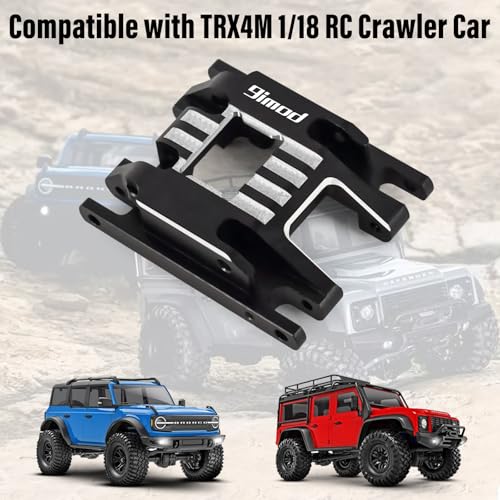 Aluminum Skid Plate Transmission Mount CNC Upgrade for TRX4M 1/18 RC Crawler - color: Black